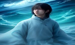 三亚亚龙湾海滩清晨拍摄场景，摄影师在海边等待海浪，远处椰树与碧海构成热带度假风格背景
